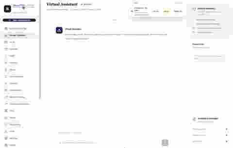 RobertOS Virtual Assistant workspace showing executive controls and specialist handoff guardrails