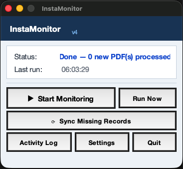 PDF Data Scraper Monitoring Interface