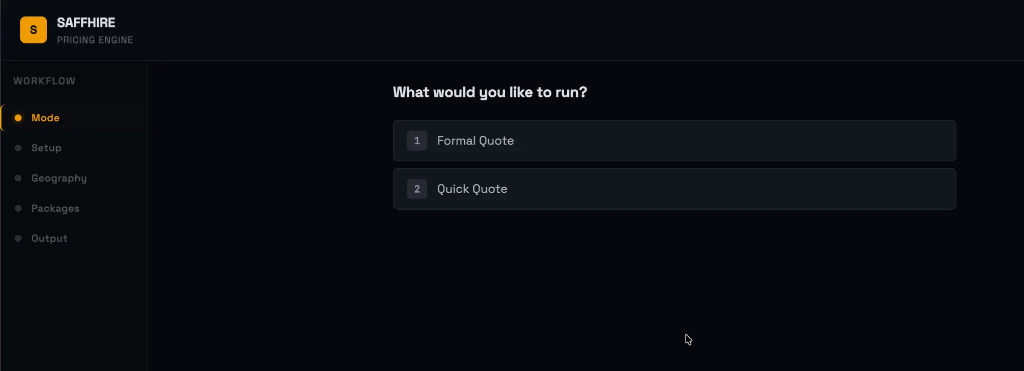 Sales Pricing Quote Tool Interface
